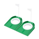 Vibit Golf Putting Cup with Flag Plastic Golf Hole Training Aids Portable Indoor Outdoor Golf Putting Hole for Kids Adults Home Office Green Backyard Entertainment and Putt Practice, 2 Pack