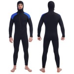 Intboss Braver Hooded Wetsuit Mens,5/4mm Full Wetsuit for Men Keep Warm in Cold Water Front Zip Long Sleeve Mens Wetsuit 5mm Diving Suit Men Chest Zipper Hooded Wetsuit for Surfing Surfing-GBS Work