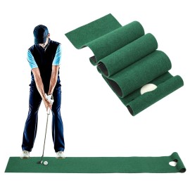 BstXqty Indoor Golf Putter Mat, Green Trainer Blanket Equipment, Golf Hitting Practice Turf, Golf Putting Training Mat, Suitable for Golf Enthusiasts