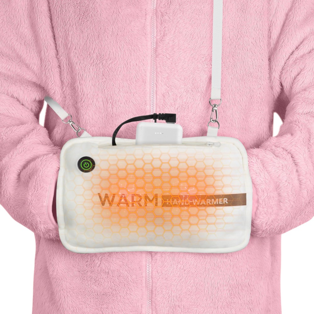 ihuan Hand Warmers Rechargeable, Portable Hand Warmer Pouch with 3 Heat Levels, Fast Electric Heated Gloves Hand Warmer with 10000mAh Power Bank for Hunting, Camping&Xmas Gifts