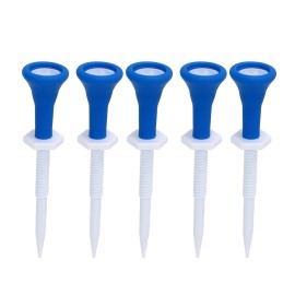 Plastic Tees, 85mm Long Golf Tees, 5 Pcs Frictionless Step Golf Tee with Adjustable Hex Screw Nut, Golf Training Accessories