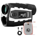 ACPOTEL PF2L LCD External Scrren Range Finder with Magnetic Golf Rangefinder Slope Switch with Feet/Yard/M Range Finder Golf with Scanning, Golf Rangefinder Fast Flag-Lock with Vibration