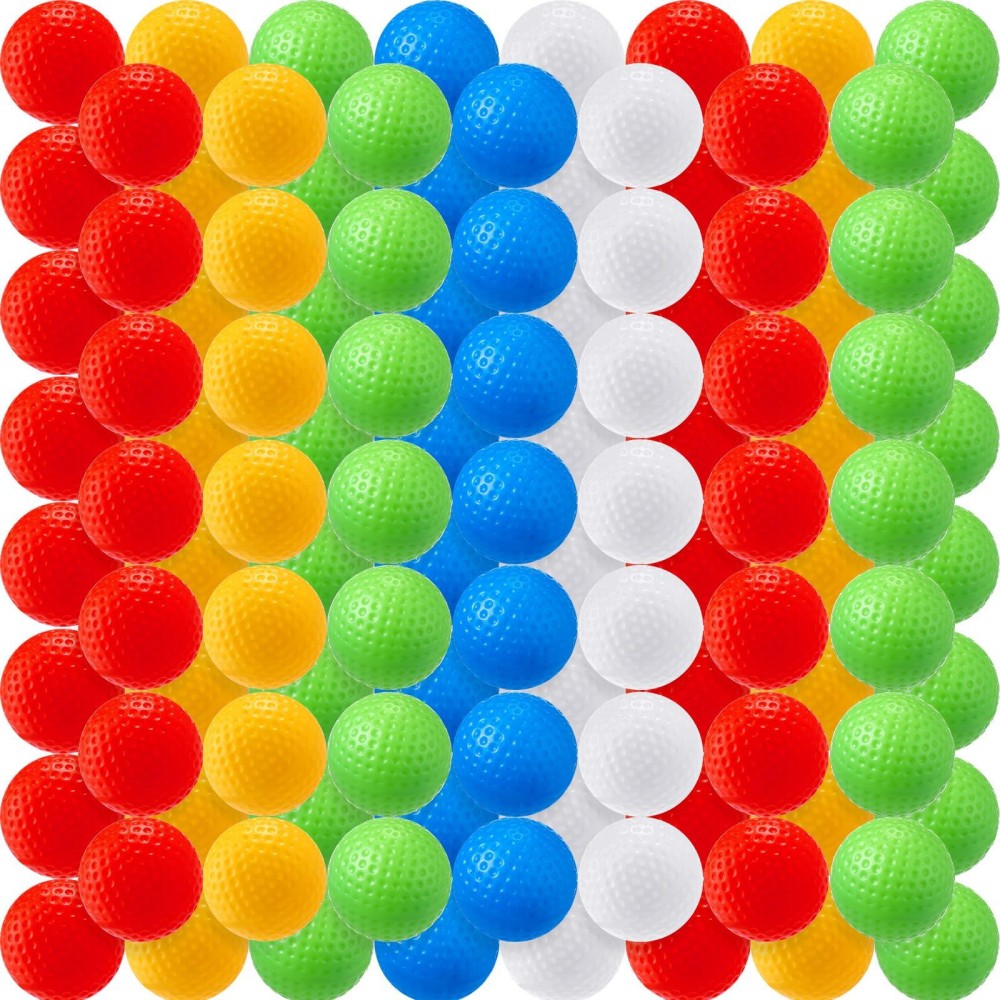 Glimin 300 Pcs Plastic Golf Balls Plastic Golf Practice Balls Realistic Feel Golf Training Ball Limited Flight Soft Golf Balls for Kids Indoor Outdoor Backyard Training Game (Colorful)