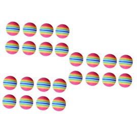 ABOOFAN 24 pcs Sports Foam Toy Elastic Practice Exercise Accessories Training Balls Sports Balls Practice Foam Balls Perforated Balls Sponge Sport Accessories Rainbow Ball Equipment Golf