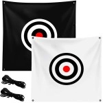 Golf Target Cloth 58? 59Hitting Net Replacement Hanging Circle Backstop Training Aids for Indoor Outdoor Backyard Driving Range Court Practice (58x 59 2 Pack Black+White Target Cloth)