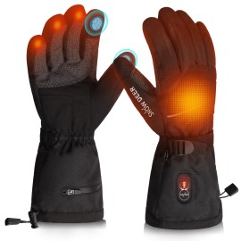 SNOW DEER Heated Work Gloves Men Rechargeable Waterproof, Cut-Resistance Heated Gloves for Men Women, Touchscreen Heated Working Gloves for Men Outdoor Work