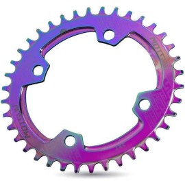 Chainring,Bicycle Chainring, 104BCD Round Oval Narrow Wide Chainring MTB Bike 104BCD Crank 32T 34T 36T 38T Chainwheel Single speed Tooth plate Parts (Chainwheel Teeth : 38T, Color : Oval) ( Color : Ov