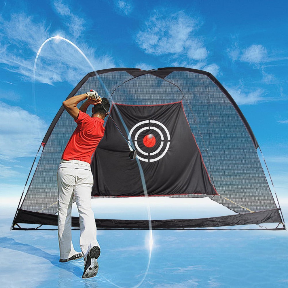 Golf Hitting Practice Nets for Backyard Driving Indoor Use Heavy Duty Indoor Golfing Driving Cages Net Backyard with Frame and Net Practice Golf Driving Target Impact Nets for Backyard Kids Men