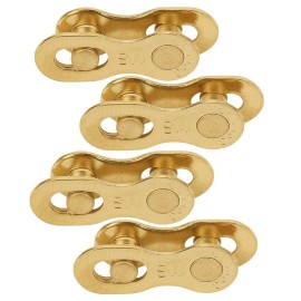 Bike Chain Link,4Pair Steel Bike Bicycle 11Speed Chain Missing Link Connector Parts Cycling Accessory Bicycle Parts(Golden)