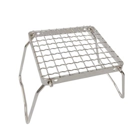 TreGoo Camp Grill with Foldable Legs-304 Stainless Steel Grill Grate for Gas Stove-Ultralight mini Campfire Stand-Portable Grill Grid for Backpacking/Camping/Hiking/Picnic/Traveling/Fishing (Weave)