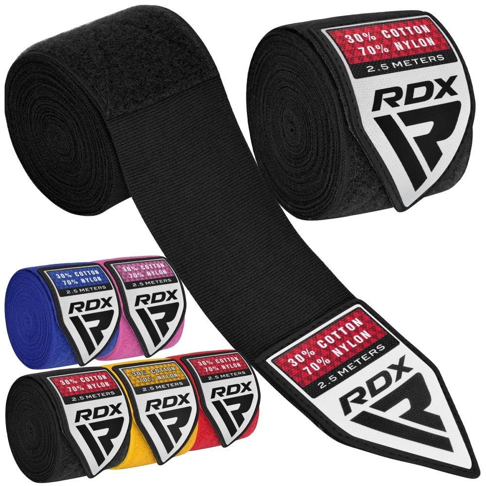 RDX Boxing Wraps Kids 2.5M Inner Gloves, Elasticated Thumb Loop Bandages, Junior Under Mitts Hand Fist Protector Wrist Support Straps, Muay Thai MMA Kickboxing Martial Arts