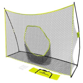 Elite Athletics Square Golf Net, 10 x 7 ft Golf Practice Net and Chipping Net with Target Pocket and Carry Bag for Backyard, Garage, and Indoors
