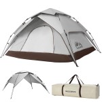 ROCKBROS Camping Tent for 2-3 Person, Waterproof Easy Up Instant Tent Windproof & Sunproof Cabin Tent for Family, Traveling, Outdoor, Hiking