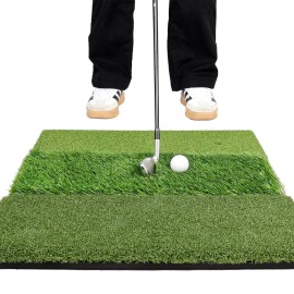 BIRDIEBLAST Premium Tri - Turf Golf Hitting Mat, Professional Golf Practice Mat for Indoor or Outdoor Trining (1)