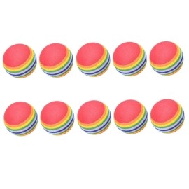 SaltByelif 10Pcs Assorted Colorful Rainbow Sponge Foam Golf Balls for Swing Training Aids Indoor Golf Practice Golf Balls