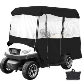 Waterproof Golf Cart Enclosure, 4-Person Cover with Transparent Windows - Fits EZGO, Club Car, Yamaha Cart - Ideal for All-Weather Golfing