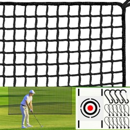 Golf Net - 10 x 10 Ft Golf Practice Hitting Net with Target Cloth as Ball Batting Net for Outdoor & Indoor, Heavy Duty Nylon Sports Barrier Netting as Soccer, Golf Nets for Backyard Driving, Garage