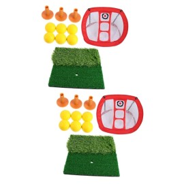 BESPORTBLE 2 Sets Golf Practice Set Multi Function Tool Mulitool Indoor Golf Net Outdoor Golf Net Golf Balls Golf Accessories Indoor Playset Outdoor Accessories Mats Training Aids Square Toy