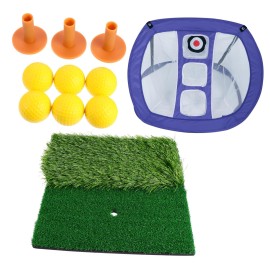 HONMEET 1 Set Golf Practice Set Mini Golf Balls Indoor Playset Golf Hitting Net Mini Toy Green Accessories Green Suits Indoor Mat Green Toy Indoor Golf Toys Indoor Net Outdoor Nylon Pad