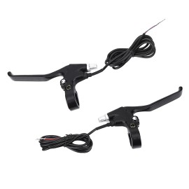 zlsadon 1 Pair Bicycle Brakes Lever, Durable 2 Wires Left & Right E Bike Bicycle Electric Brake Lever Replacement Parts for Cycling Bikes 22.5mm Handlebar