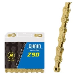 Single Speed Bike Chain 6 7 8 9 10 11Speed Bicycle Chain Chains 116L Gold Link Parts (Color : 9 Speed)