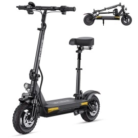 ENGWE Electric Scooter for Adults, 500W Motor (Max 700W), 48V 15.6AH Battery, Up to 28 MPH & 37 Miles Long Range, 10-Inch Vacuum Tires, Dual Suspension, LCD Display, Folding Kick Scooter with Seat