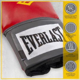 Everlast 1200007 Pro Style Training Gloves, 12Oz (Red)