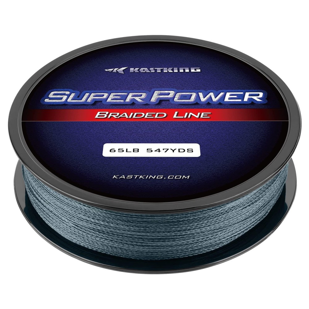 Kastking Superpower Braid Fishing Line, Low-Vis Gray, 65Lb 0.45Mm (500M 547 Yds)(8 Strands)