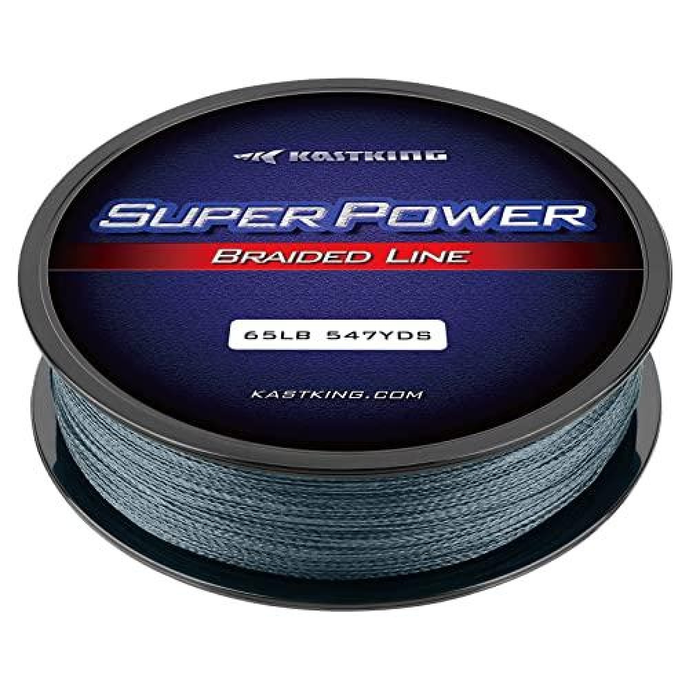 Kastking Superpower Braid Fishing Line, Low-Vis Gray, 10Lb 0.09Mm (500M 547 Yds)