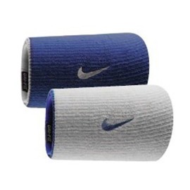 Nike Bn5005-452-F Dry-Fit Double Wide Wristband, Pack Of 2 (Blue White)