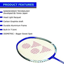 Yonex Nanoray 7000I G4-2U Aluminum Badminton Racquet With Full Cover (Blue) Pack Of 1