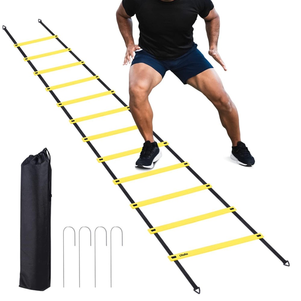 Agility Ladder, 6M Ohuhu Rung Agility Ladder With Black Carry Case Ideal For Speed Training Football Game Training Workout Men