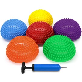 Yes4All Balance Pods Hedgehog With Hand Pump Sensory Stepping Stone For Children, Kids Pods Balancing (Set Of 6)