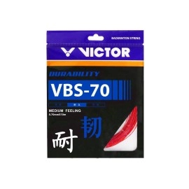 Victor Vbs-70 (0.70Mm X 10Mm) Durability Medium Feeling Badminton String Available In 7 Different Color (Pack Of 2) (Red)