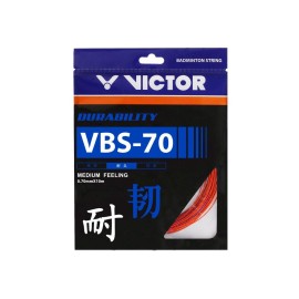 Victor Vbs-70 (0.70Mm X 10Mm) Durability Medium Feeling Badminton String Available In 7 Different Color (Pack Of 2) (Orange)