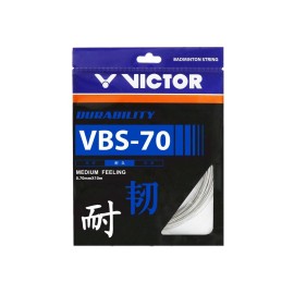 Victor Vbs-70 (0.70Mm X 10Mm) Durability Medium Feeling Badminton String Available In 7 Different Color (Pack Of 2) (White)