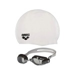 Arena 92422 Goggle And Cap Set (Silver Smoke White Black)