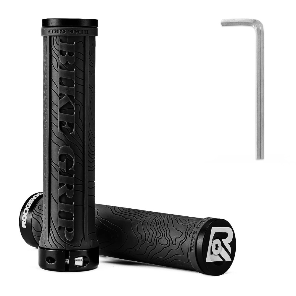 Rockbros Rockbros Bike Handlebar Grips Double Lock-On Bicycle Bar Ends For Mountain Mtb Bmx 22.2Mm Black