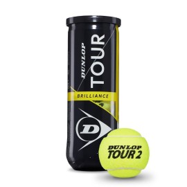 Dunlop Rubber Tennisball Tour Brilliance - 3 Ball Pet One Size 601326,Green