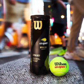 Wilson Synthetic Us Open Xd 1 Can Tennis Ball (Pack Of 3), Yellow, 2.57 2.70 Inches (K-Rey-Wtb10620)