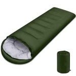 Sleeping Bag, Lightweight 3 Season Weather Sleep Bags For Kids Adults Girls Women, Microfiber Filled 5-20 Degree For Backpacking/Hiking/Camping/Mountaineering With Compression Sack Green