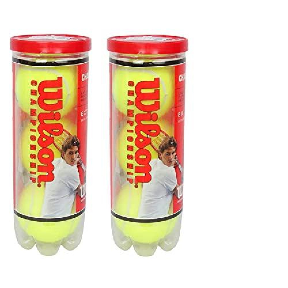 Wilson Championship Synthetic Tennis Balls|2 Can|6 Balls(3 Balls Can) (Yellow)