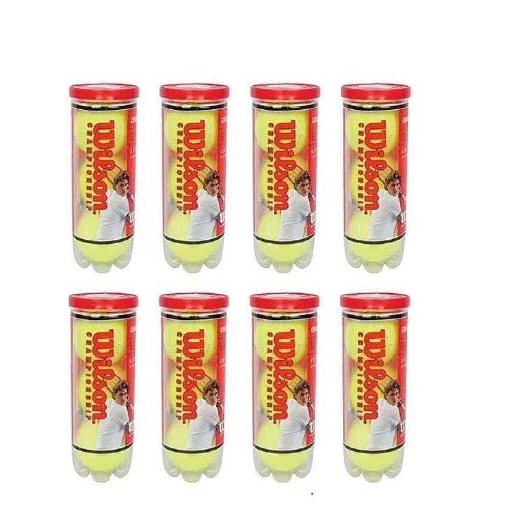 Wilson Championship Synthetic Tennis Balls, |8 Can|24 Balls(3 Balls Can) (Yellow)