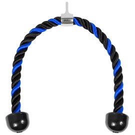 Yes4All Pull Down Tricep Rope 36-Inch Tricep Rope Cable Attachment Tricep Pulldown Rope For Tricep Muscle Development (Black & Blue)