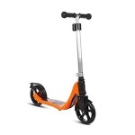 Iris 5 Levels Adjustable Height 200 Mm Wheel Kick Scooter With Rear Fender Brake For Teens, Young, Women, Men, Support 100Kg (220Lbs) Weight (Orange)