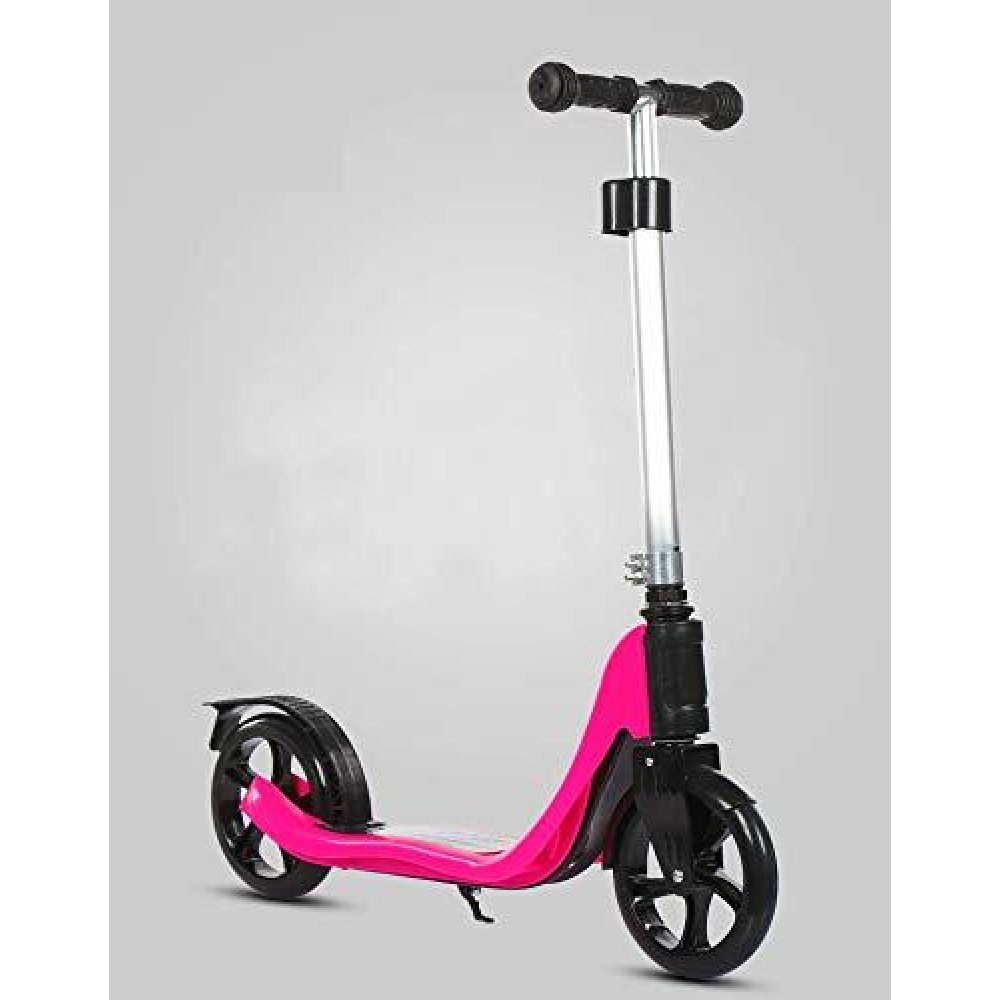 Iris 5 Levels Adjustable Height 200 Mm Wheel Kick Scooter With Rear Fender Brake For Teens, Young, Women, Men, Support 100Kg (220Lbs) Weight (Pink)