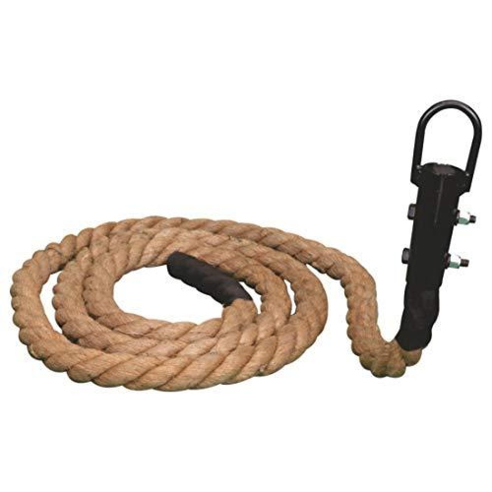 Uphill Sporting Jute Climbing Rope 10 Ft 36 Mm Thickness | Iron Handle U Shape Joot Climbing Rope Best Home Gym Climbing Rope (10)