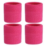 Play2Fit 4 Wristband (2 Pair) Soft Sweatband For All Sport, Stretchable, Sweat Absorbent Supports Wrist Made In India (Dark Pink, 3 Inch)