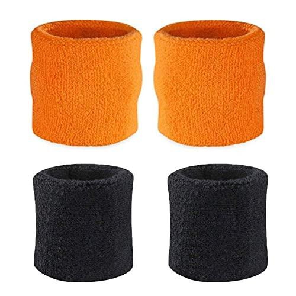 Play2Fit 4 Wristband (2 Pair) Soft Sweatband For All Sport, Stretchable, Sweat Absorbent Supports Wrist Made In India (Multicolor2, 3 Inch)