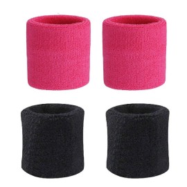 Play2Fit 4 Wristband (2 Pair) Soft Sweatband For All Sport, Stretchable, Sweat Absorbent Supports Wrist Made In India (Multicolor3, 3 Inch)